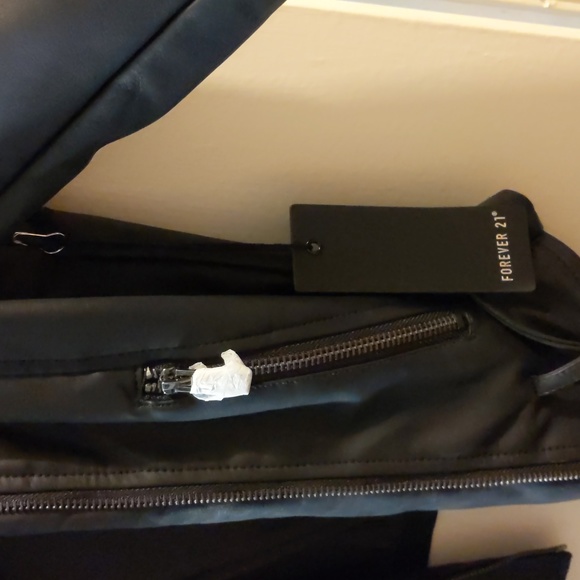 Forever 21 Black Pleather Jacket with Embroidered Design - Picture 6 of 7